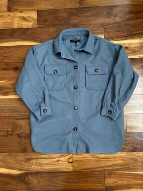 Forever 21 Blue Button-Front Utility Jacket